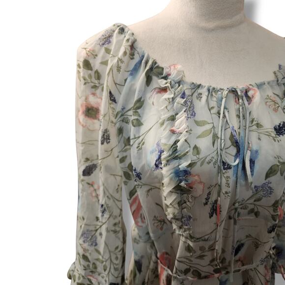 Jessica Simpson Maternity Floral Chiffon Blouse - Picture 3 of 4